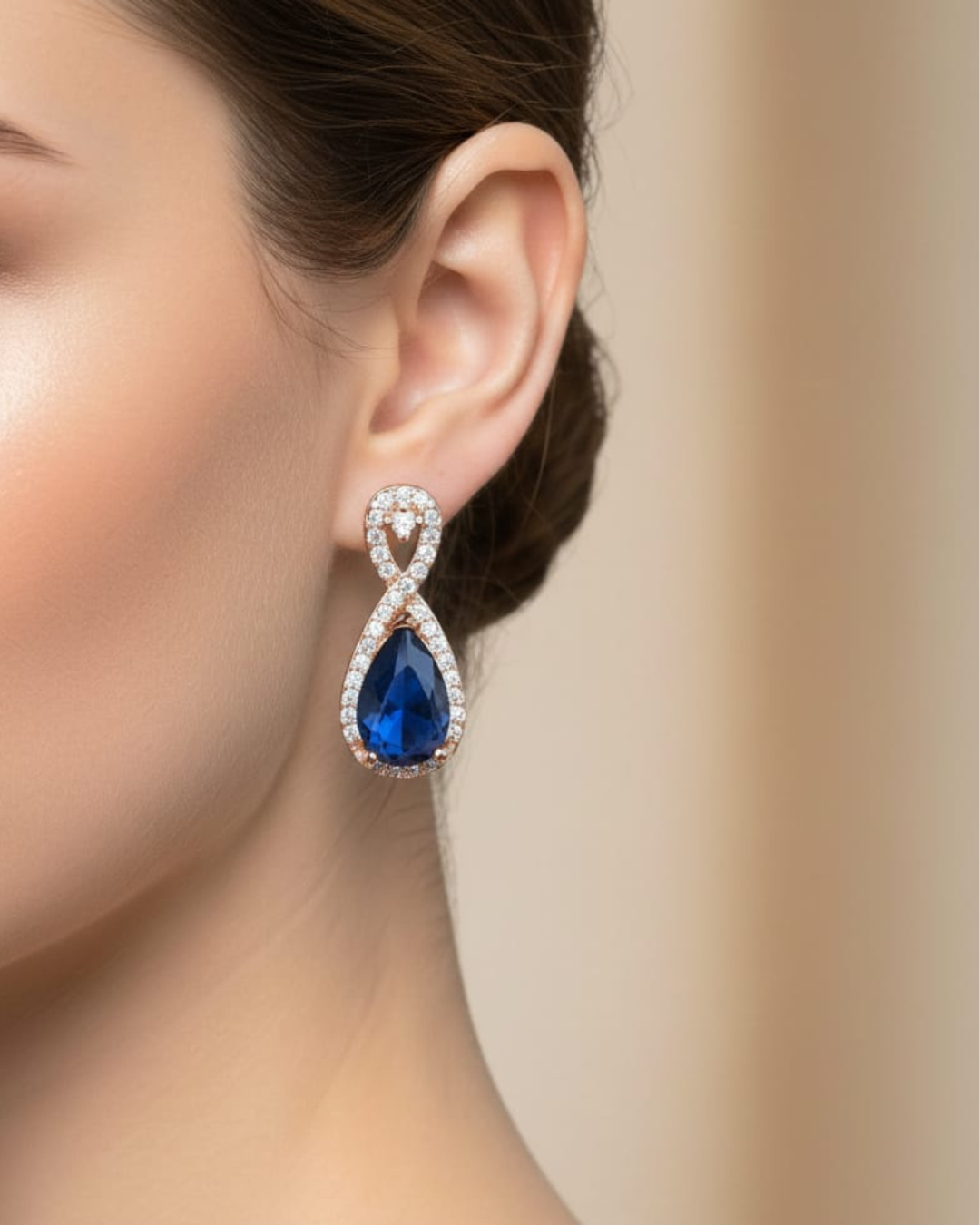 (𝟏𝟎𝐤 Rose Gold) Dazzling rock 7x5mm Pear Gemstone & Diamond Teardrop Drop Earrings in 10K Rose Gold