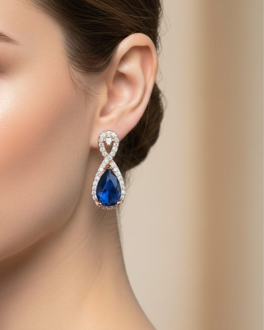 (𝟏𝟎𝐤 Rose Gold) Dazzling rock 7x5mm Pear Gemstone & Diamond Teardrop Drop Earrings in 10K Rose Gold
